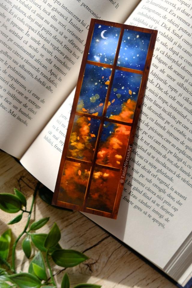 Autumn Window Bookmark