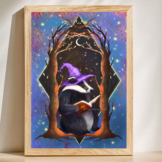 Badger Reading Fine Art Print