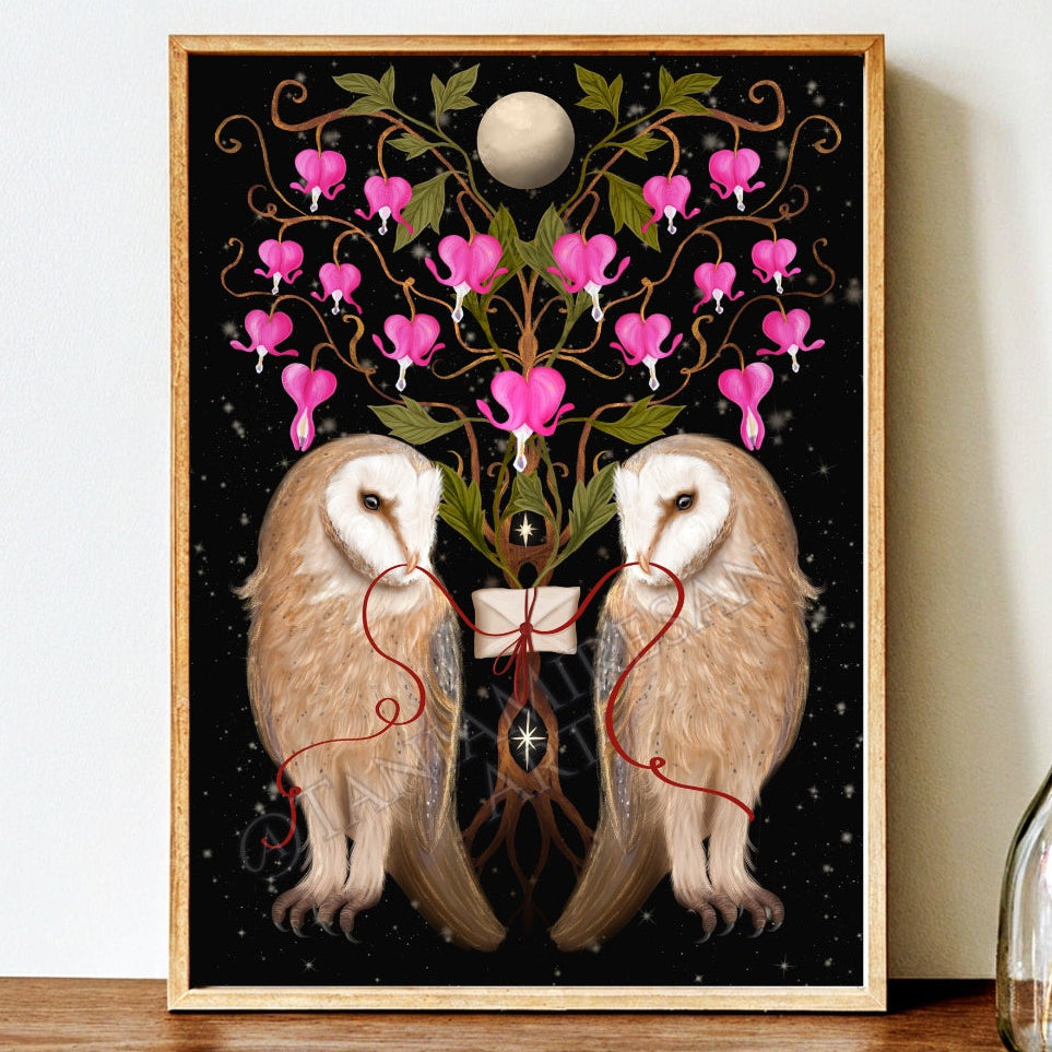 Barn Owl Couple Fine Art Print