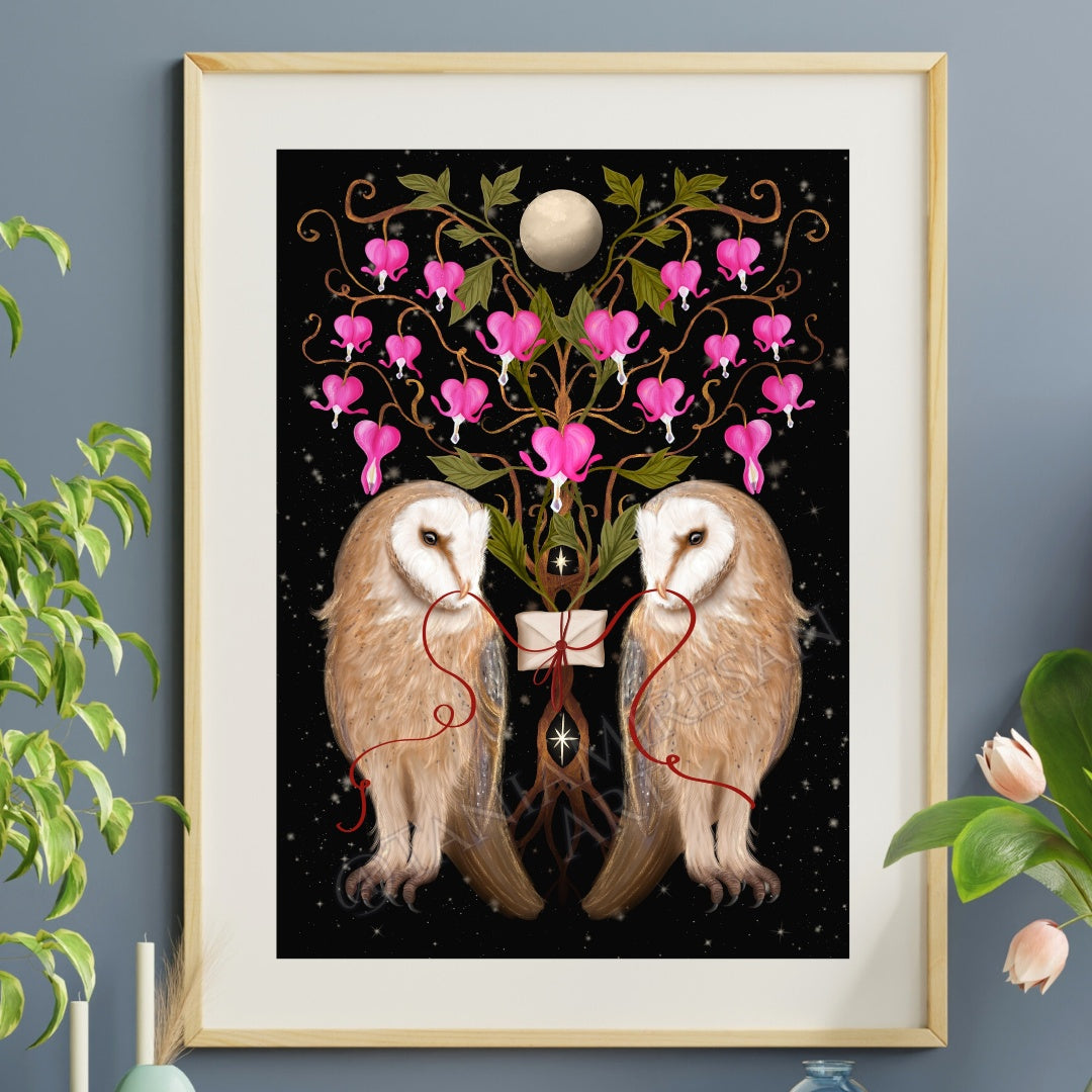 Barn Owl Couple Fine Art Print