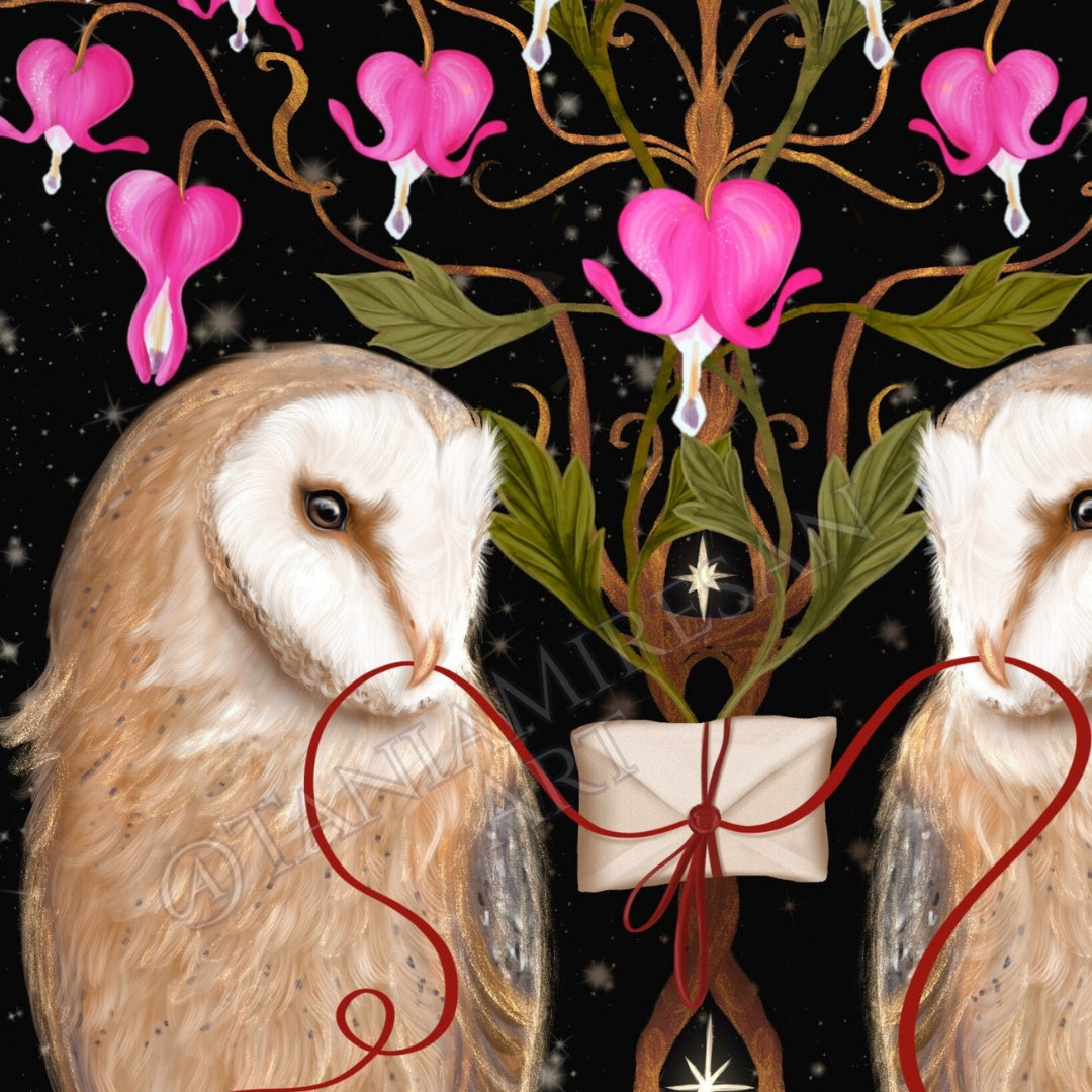 Barn Owl Couple Fine Art Print