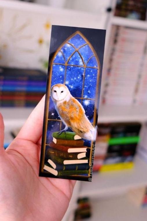 Barn Owl Window Bookmark