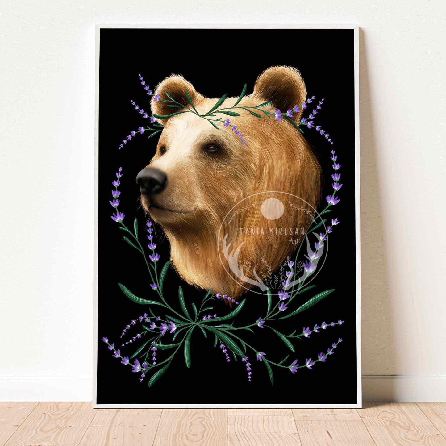 Bear and Lavender Fine Art Print