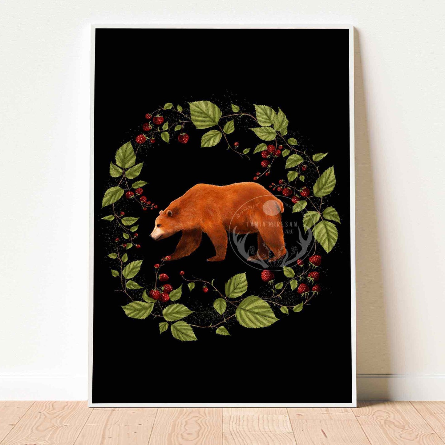 Bear and Raspberry Fine Art Print