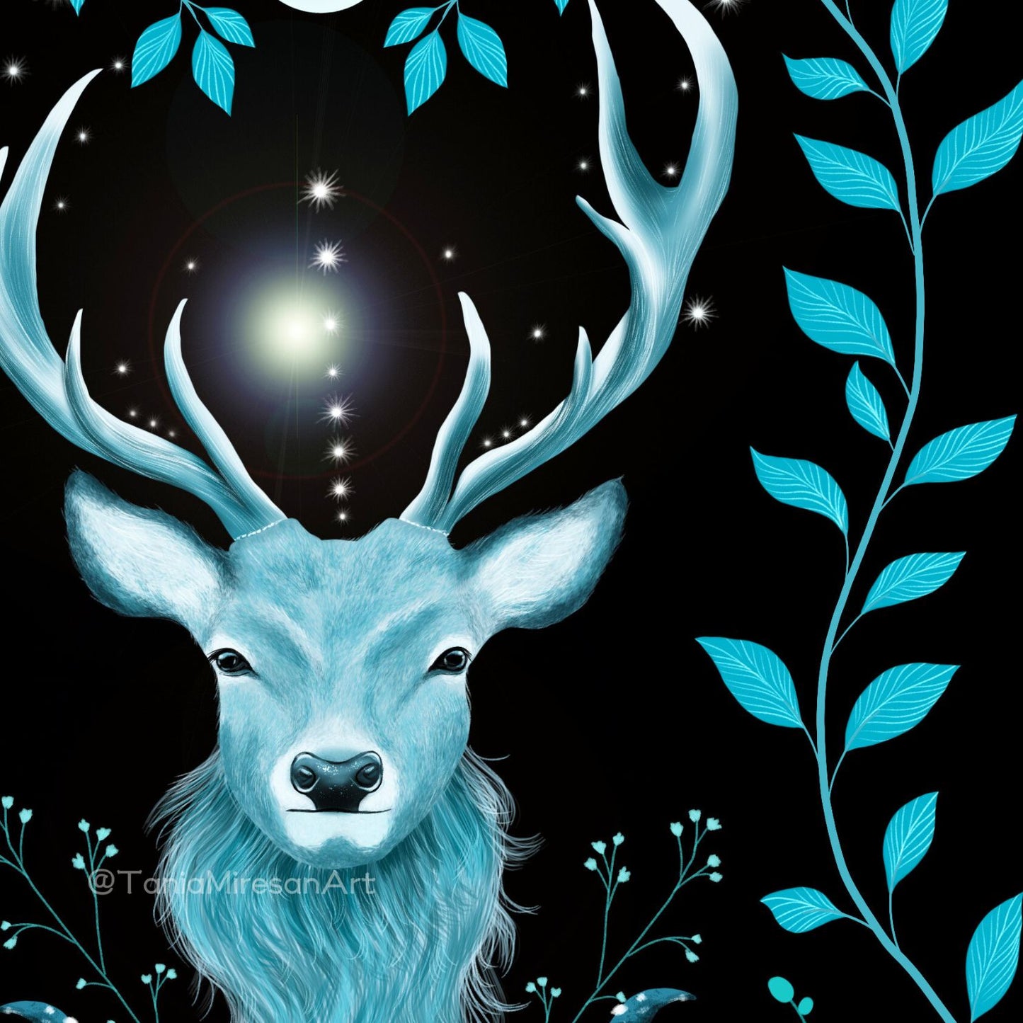 Blue Stag Fine Art Print