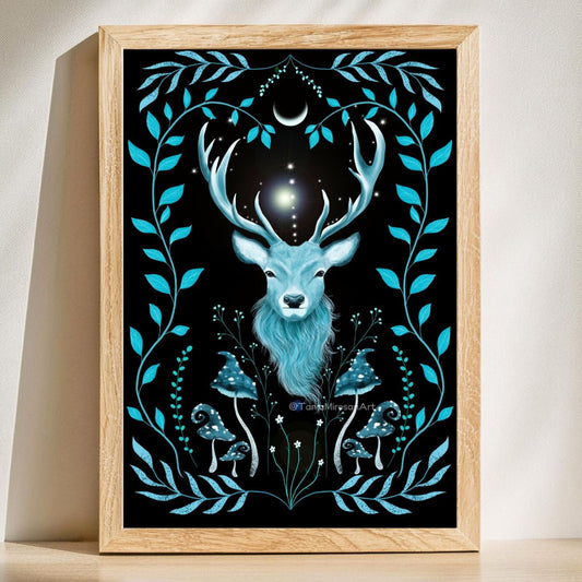 Blue Stag Fine Art Print