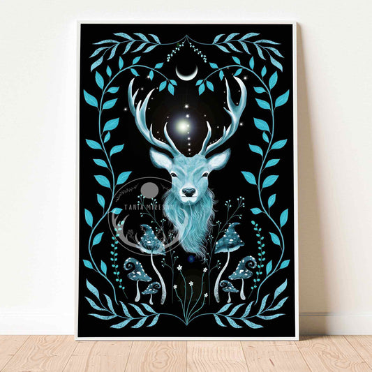 Blue Stag Fine Art Print