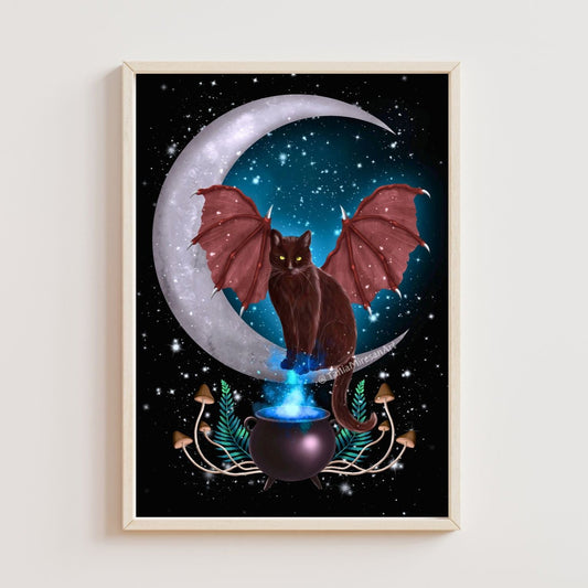 Bat Cat Fine Art Print