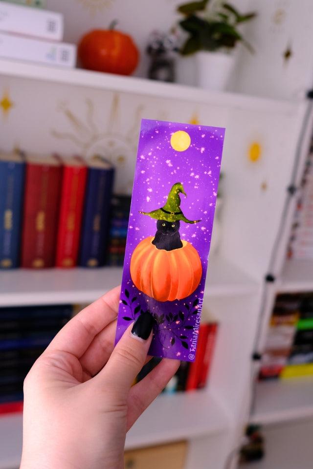 Cat in Pumpkin Bookmark