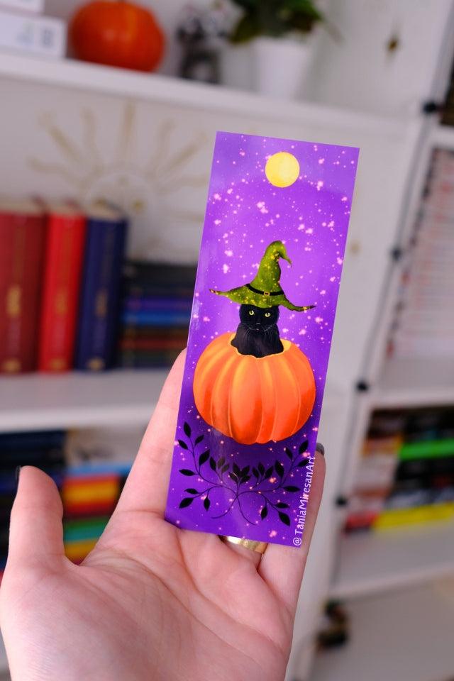 Cat in Pumpkin Bookmark