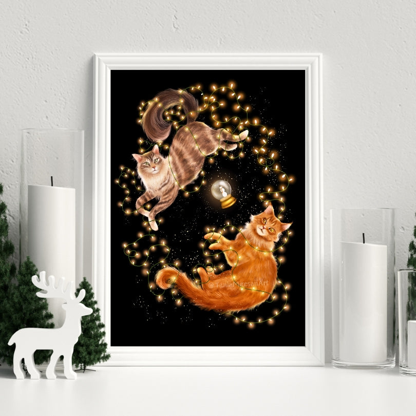 Christmas Cats Fine Art Print