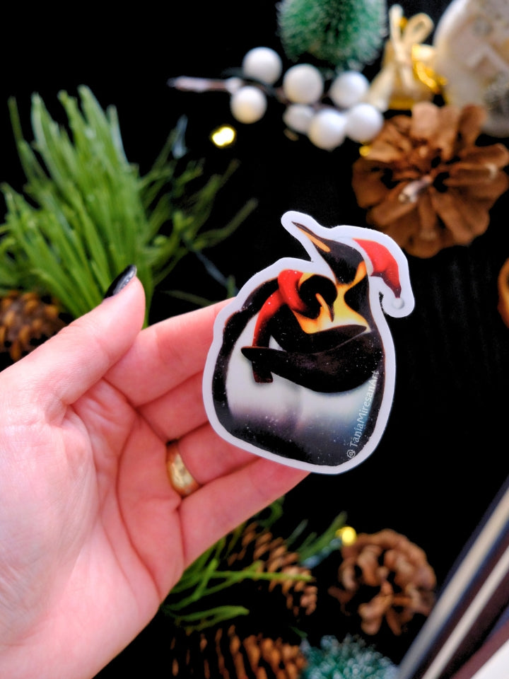 Christmas Penguin Couple Sticker