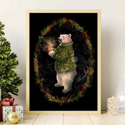 Christmas Polar Bear Fine Art Print