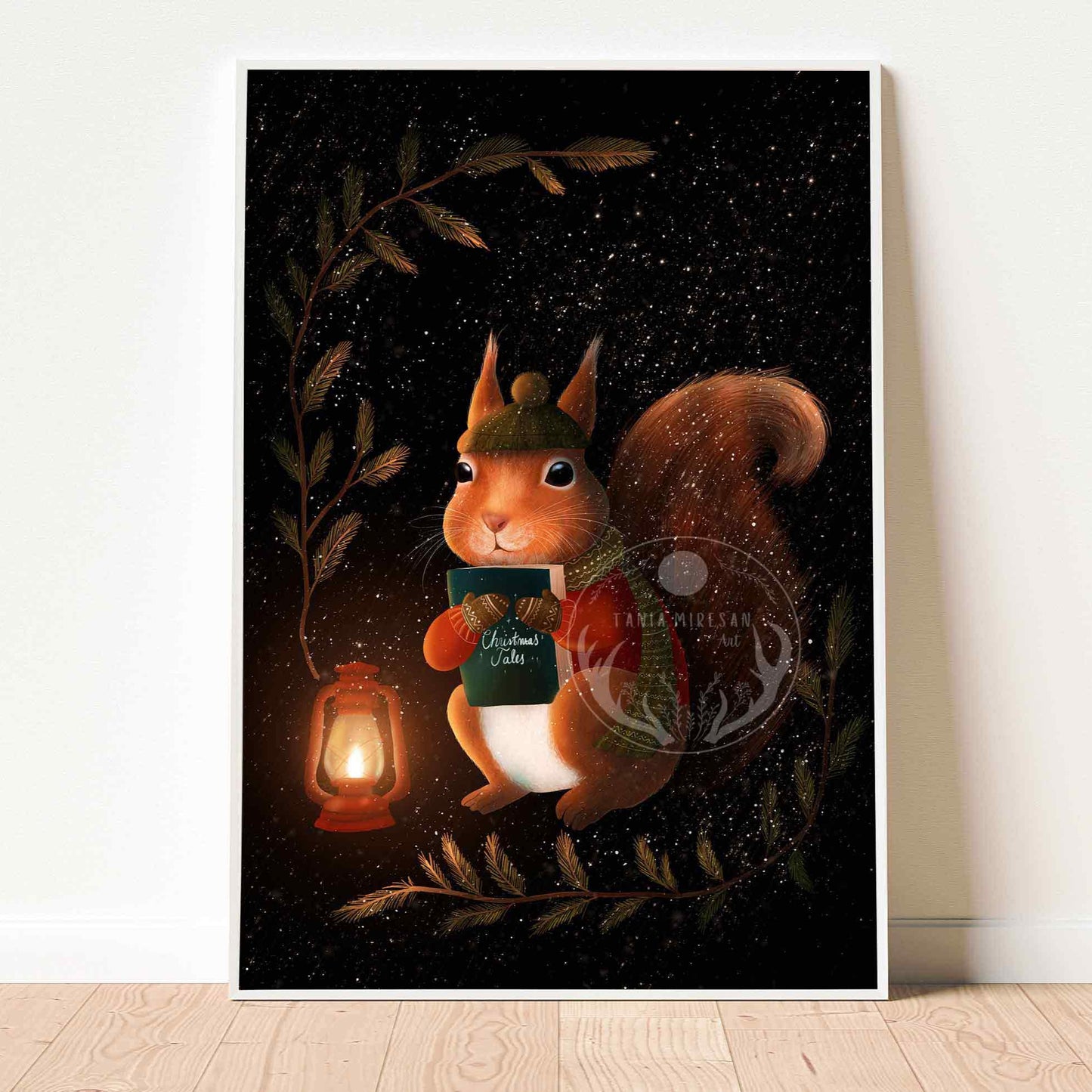 Christmas Squirrel Fine Art Print