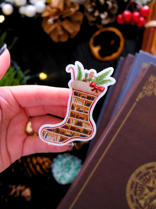 Christmas Stocking Bookcase Sticker