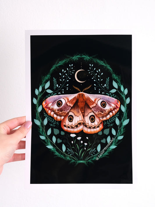 Small Emperor Moth Glossy Print