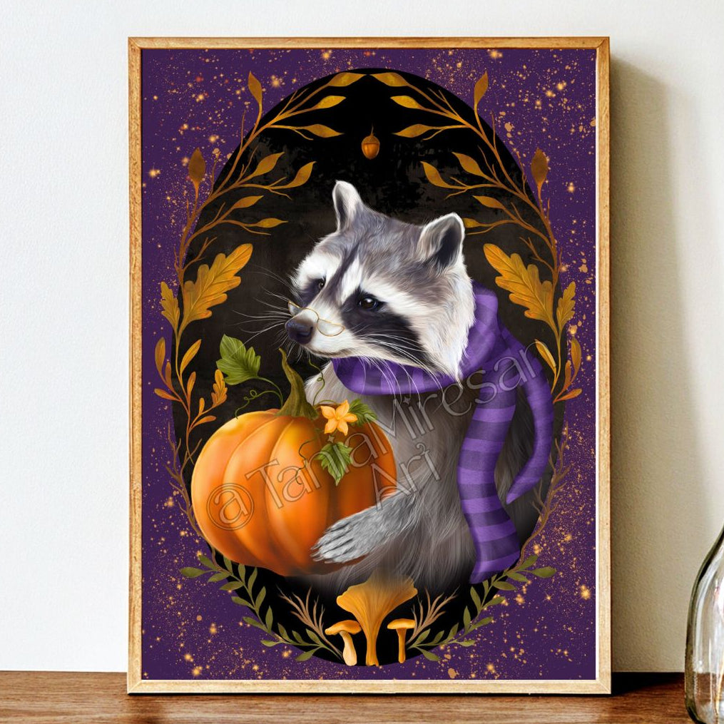 Fall Raccoon Fine Art Print