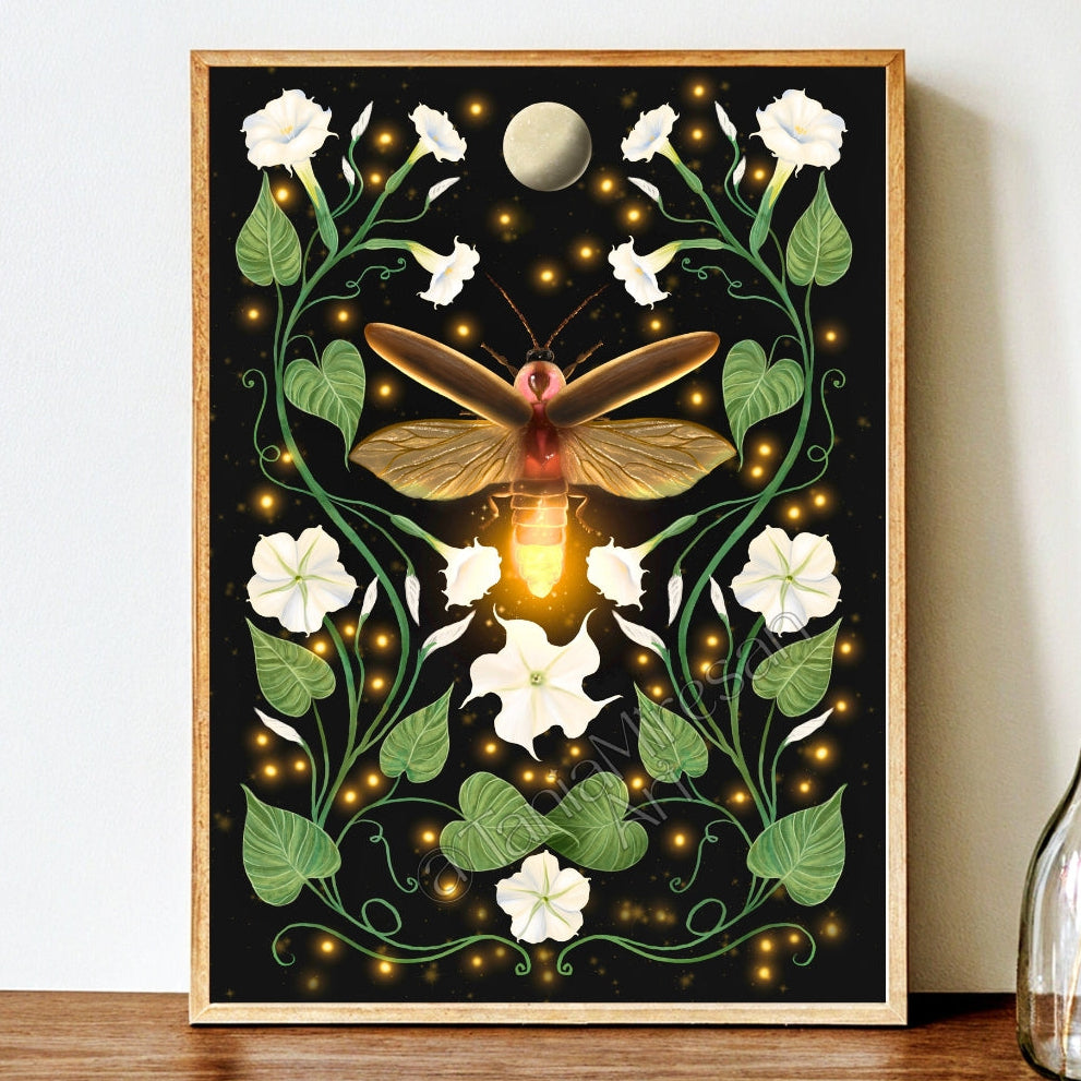 Firefly & Moonflower Fine Art Print