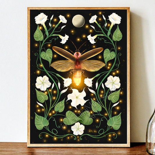 Firefly & Moonflower Fine Art Print