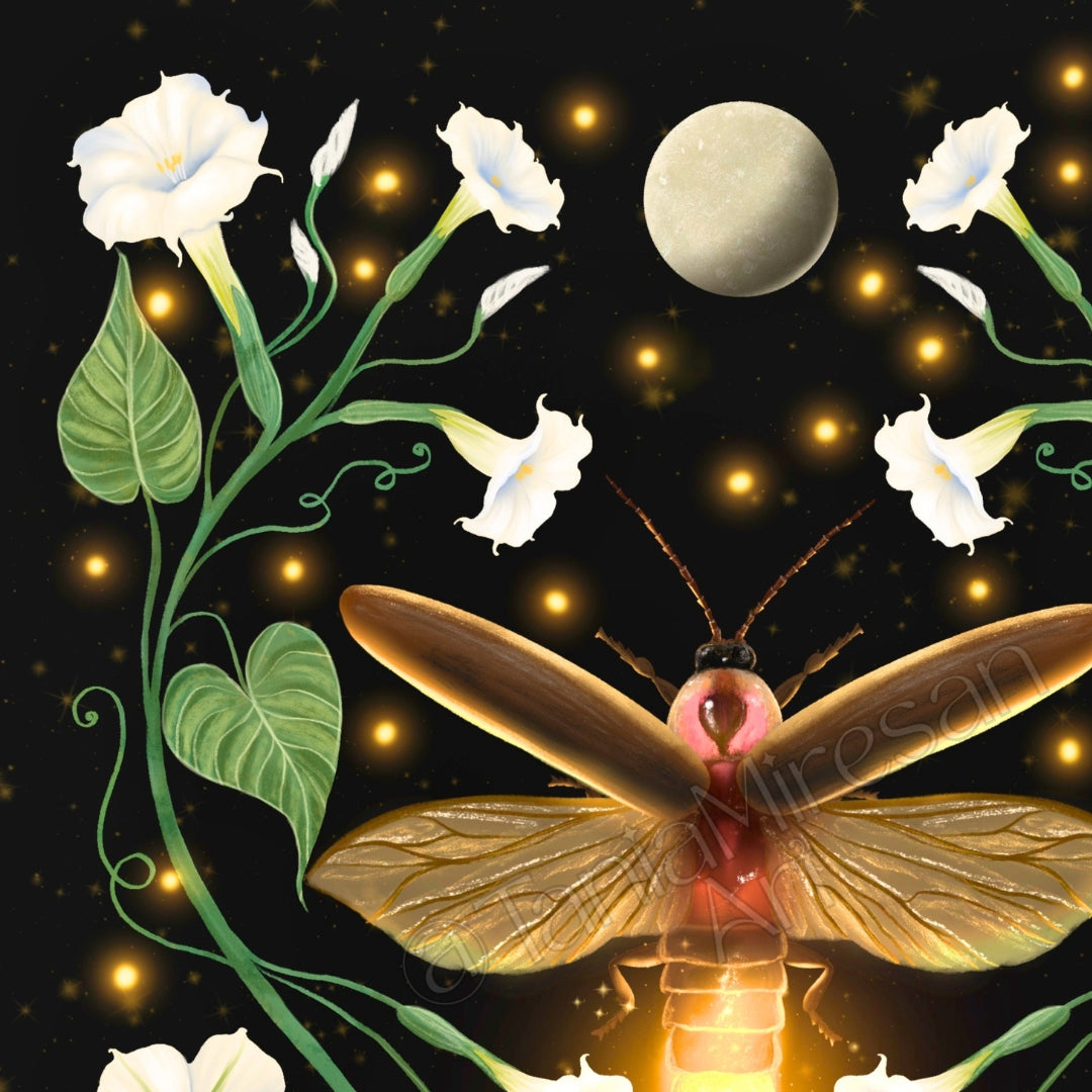 Firefly & Moonflower Fine Art Print