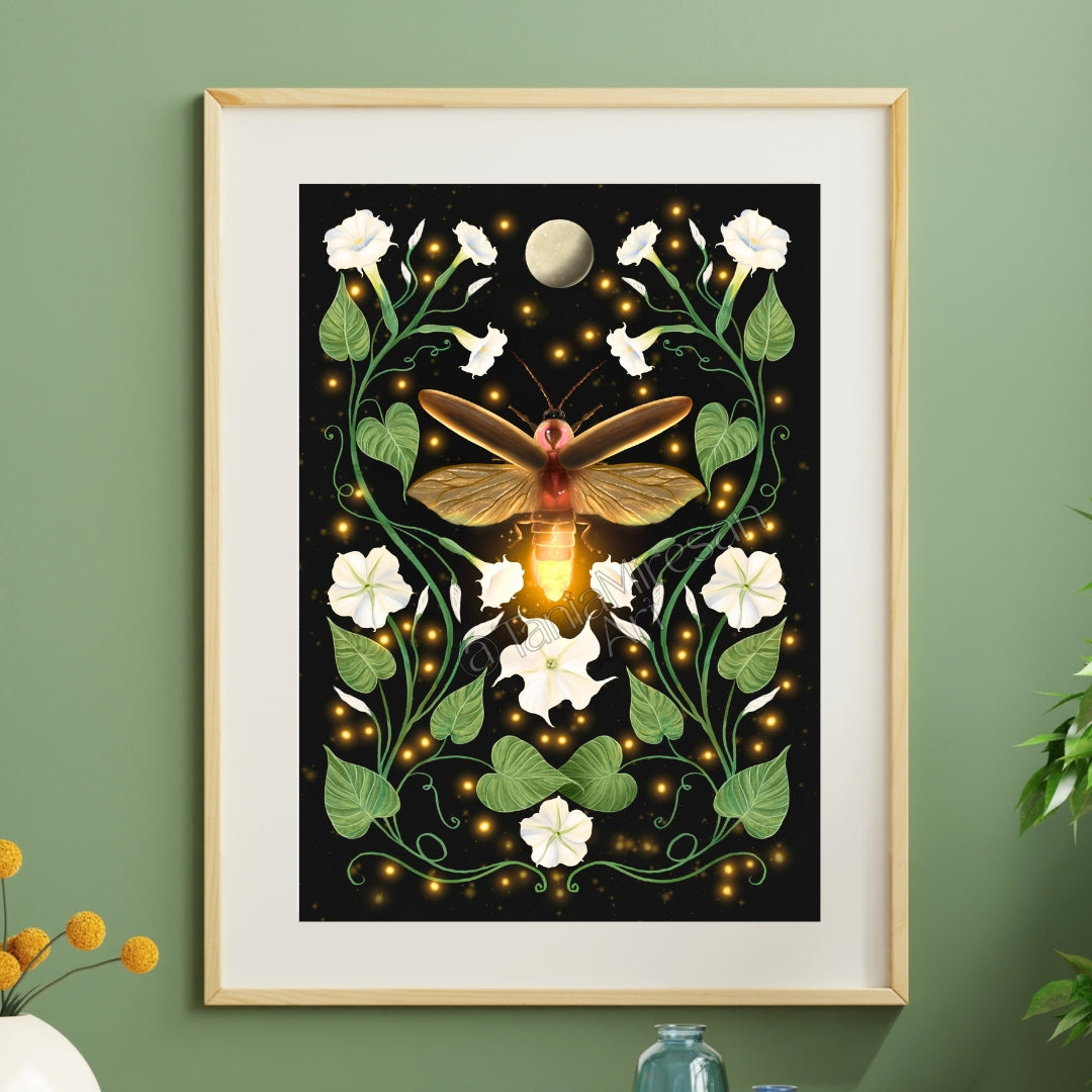 Firefly & Moonflower Fine Art Print