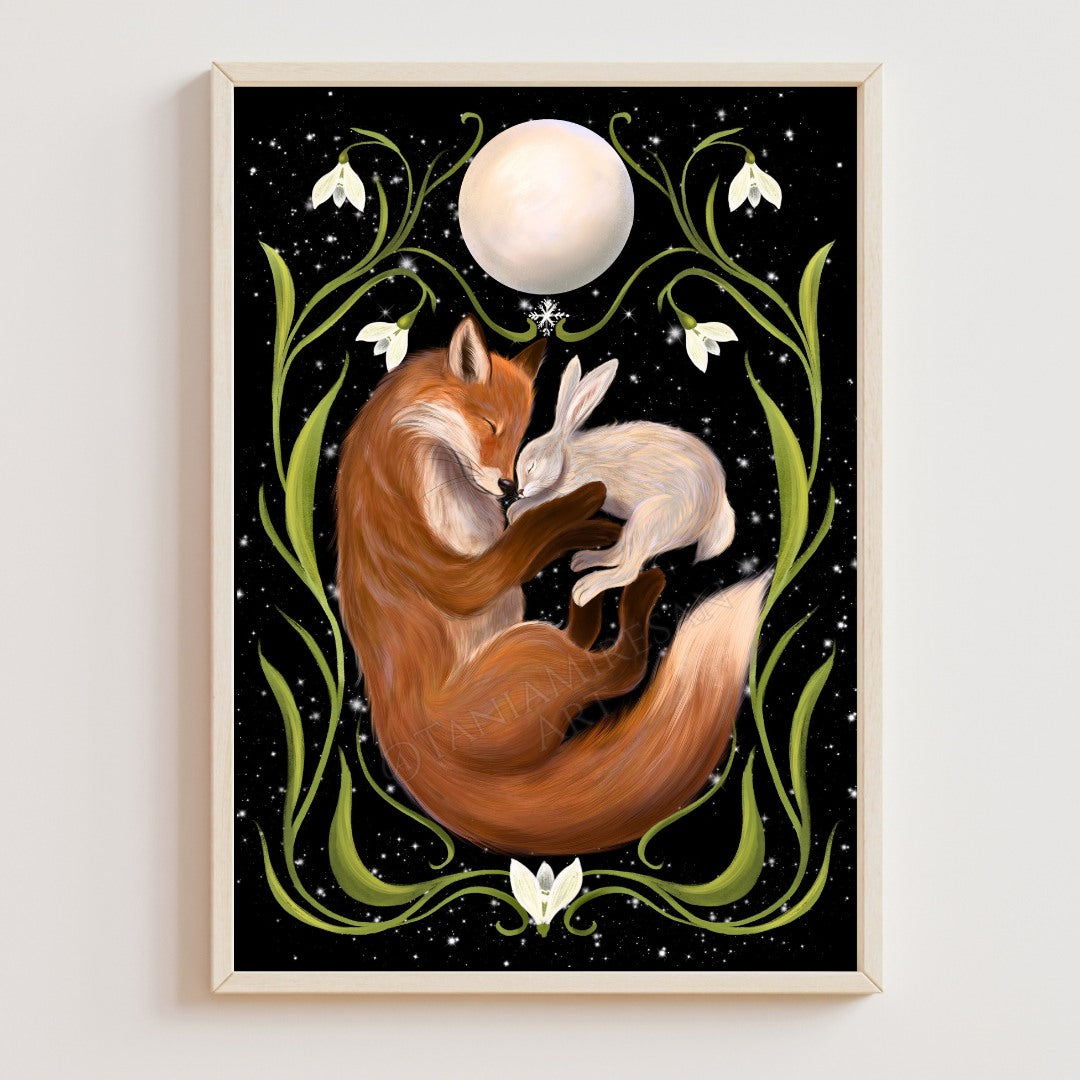 Fox and Hare Fine Art Print