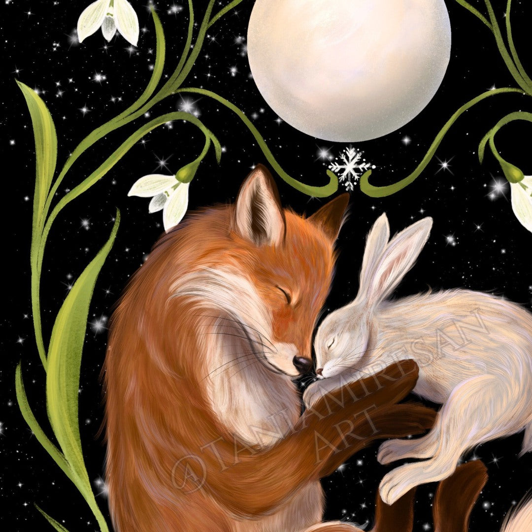 Fox and Hare Fine Art Print