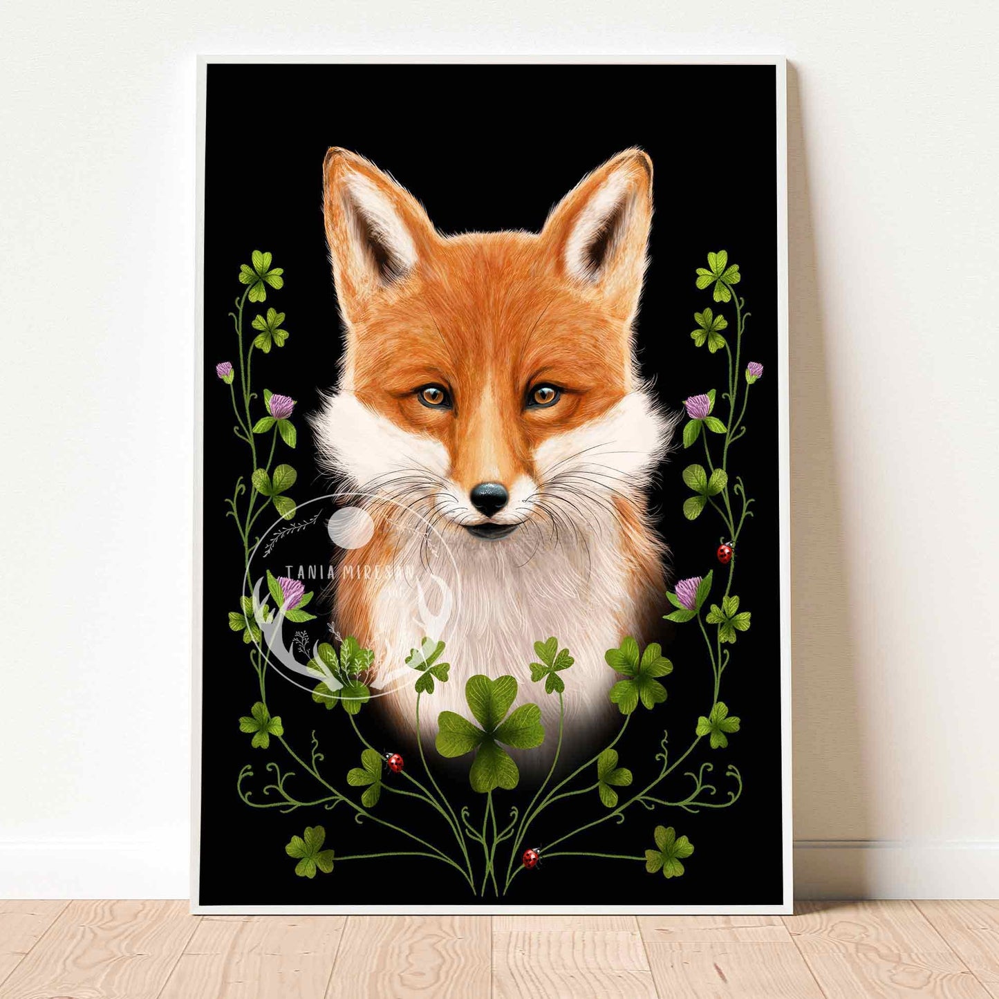 Fox and Clovers Fine Art Print