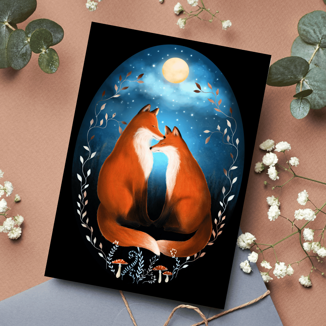 Fox Couple Card