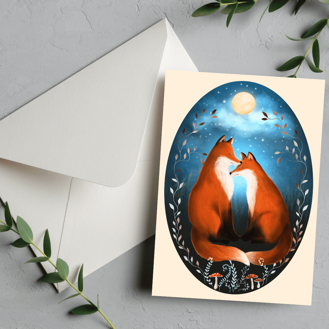 Fox Couple Card