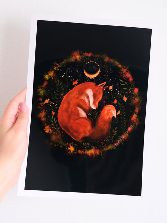 Fox Sleeping Glossy Print