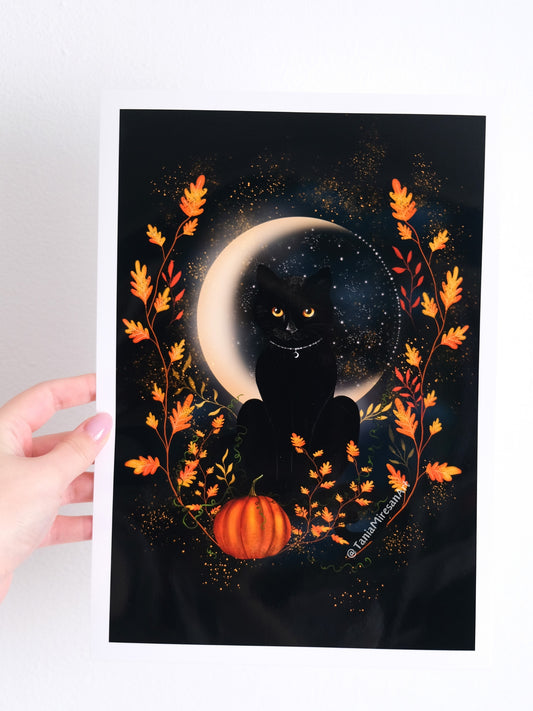 Halloween Cat Glossy Print