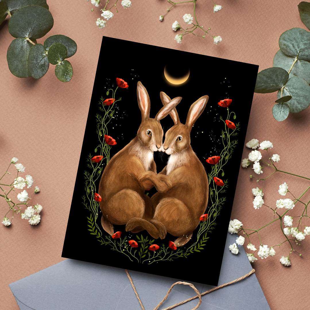 Hare Couple Card