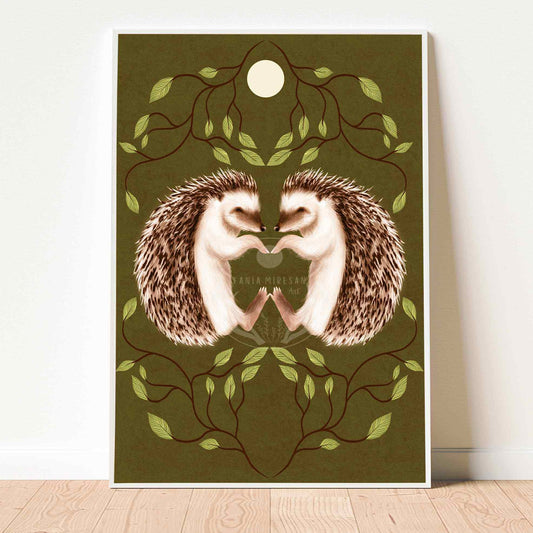 Hedgehog Couple Fine Art Print