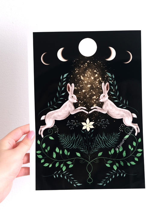 Moon Hare Glossy Print