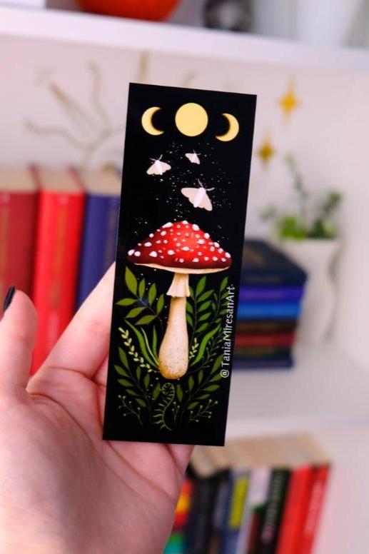 Moths and Mushroom Bookmark