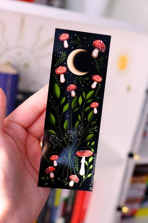 Mushrooms and Moon Bookmark