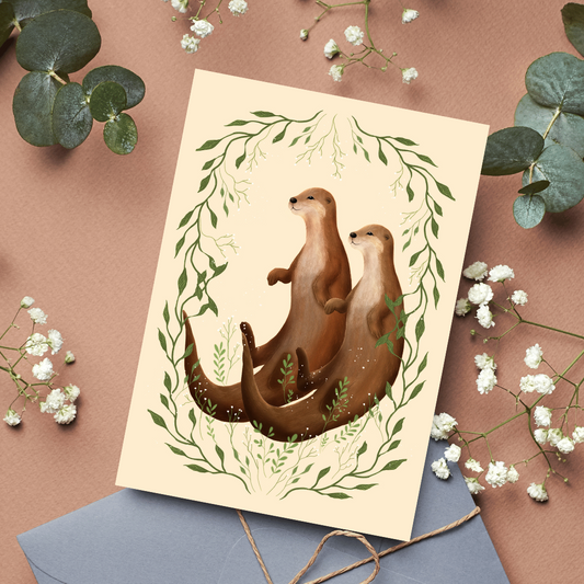 Otter Couple Card