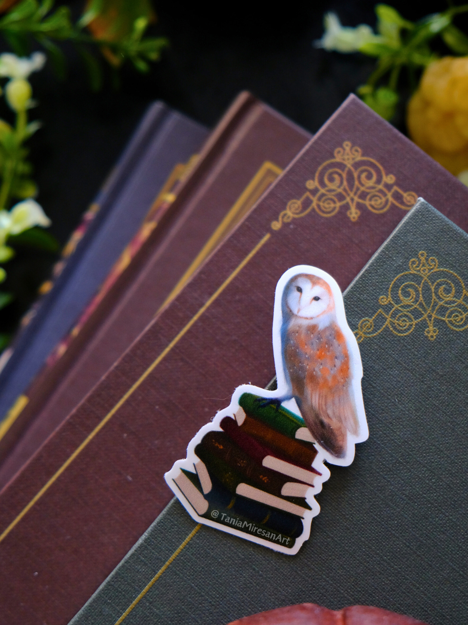 Owl and Books Sticker