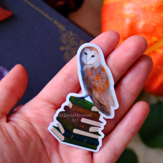 Owl and Books Sticker