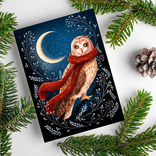 Winter Owl Christmas Card