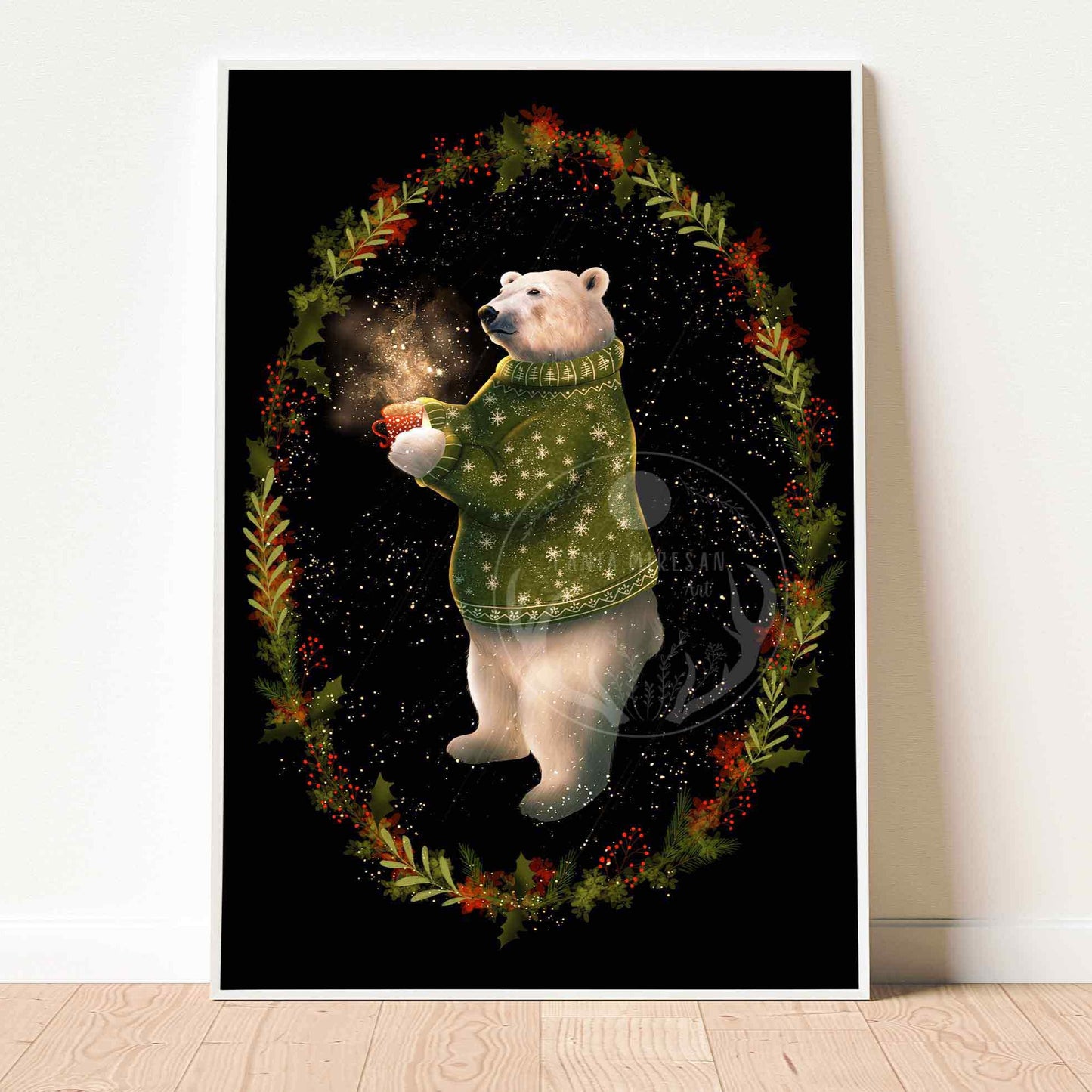 Christmas Polar Bear Fine Art Print