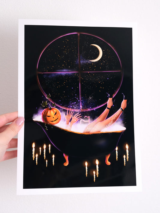 Pumpkin Witch Glossy Print