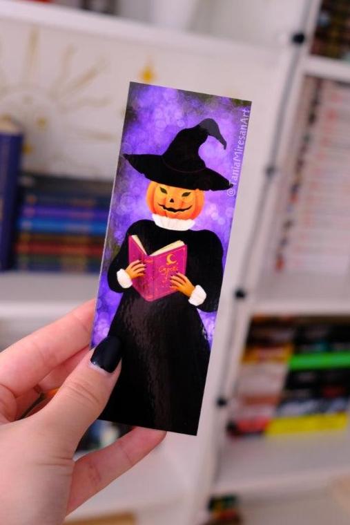 Pumpkin Witch Reading Bookmark