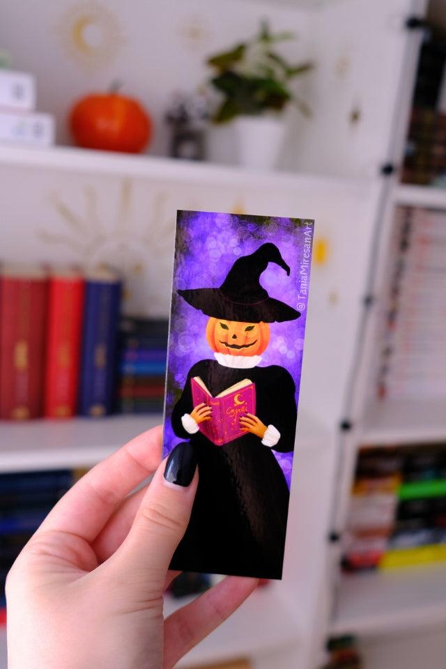 Pumpkin Witch Reading Bookmark