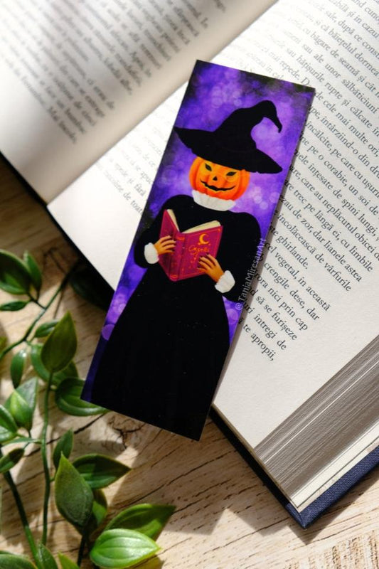 Pumpkin Witch Reading Bookmark