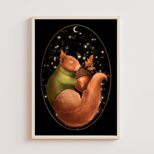 Sleeping Squirrel Fine Art Print