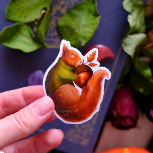 Sleeping Squirrel Sticker