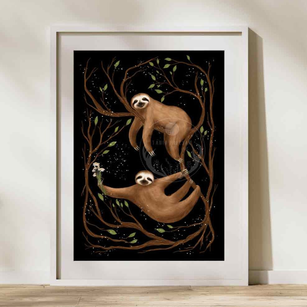 Sloth Couple Fine Art Print