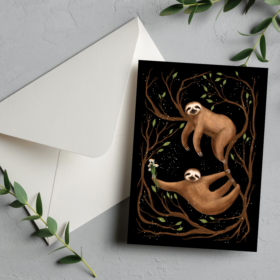 Sloth Couple Card